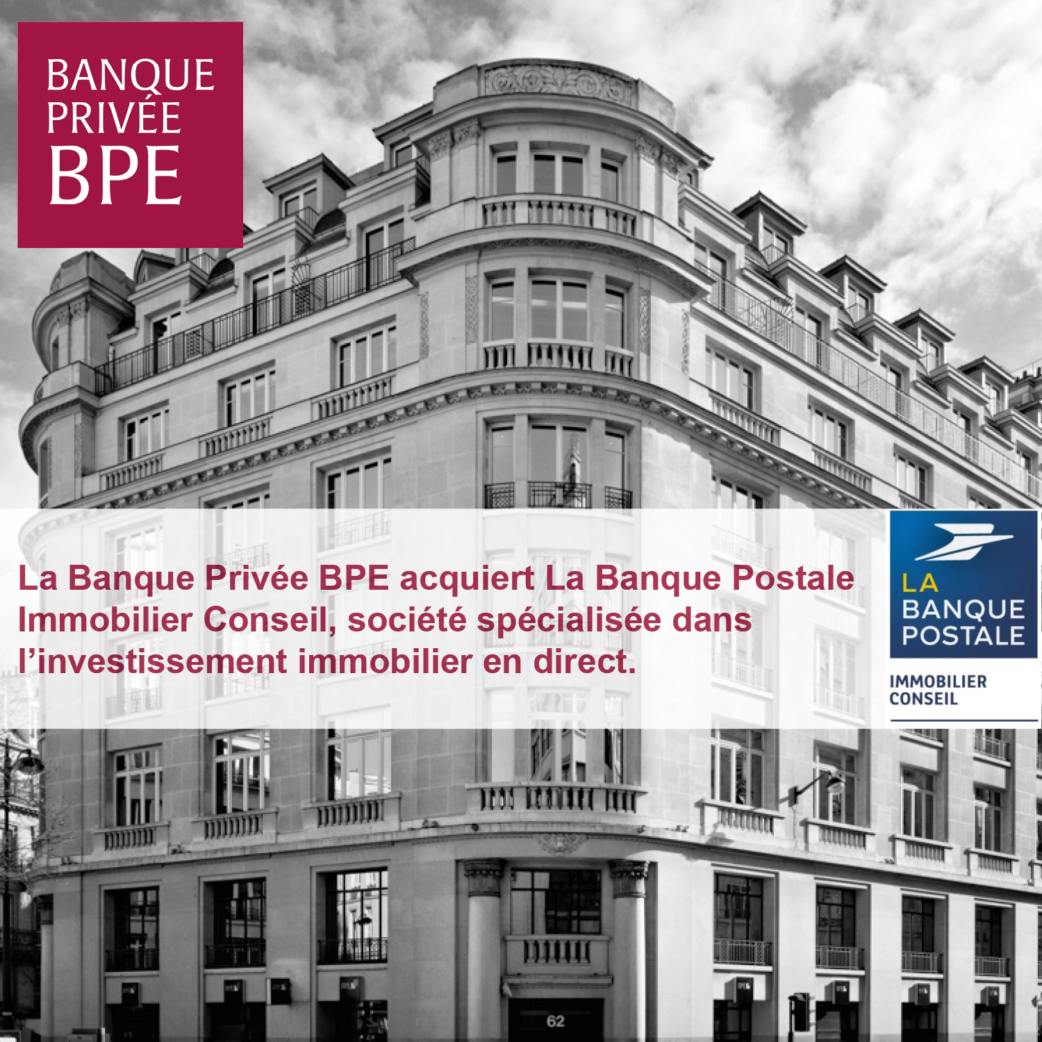 BPE acquiert La Banque Postale Immobilier Conseil